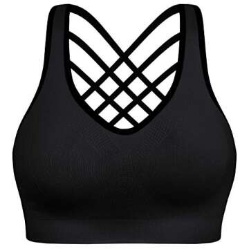 Racerback Sports Bras for Women with Pads - High Impact Athletic Tank Tops for Yoga and Workout Brassieres Bra Black Gray Blue