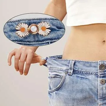 TOOVREN Pant Waist Tightener - Adjustable Detachable Jean Buttons