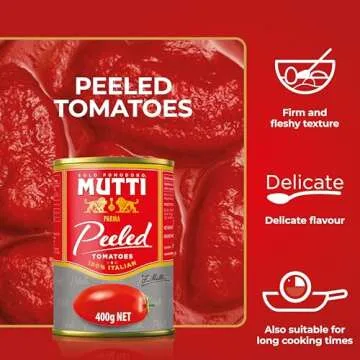 Mutti Whole Peeled Tomatoes (Pelati), 14 oz. | 12 Pack | Italy’s #1 Brand of Tomatoes | Fresh Taste for Cooking | Canned Tomatoes | Vegan Friendly & Gluten Free | No Additives or Preservatives
