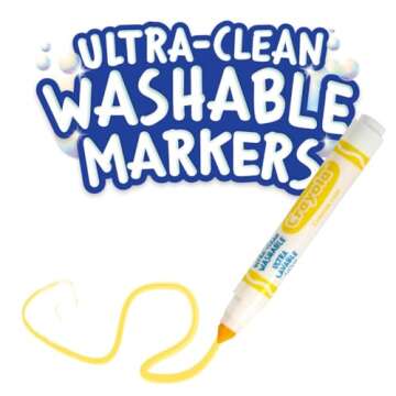 Crayola Ultra Clean Washable Markers (12 Boxes), Bulk Markers for Kids, 10 Broad Line Markers, Teacher Classroom Must Have