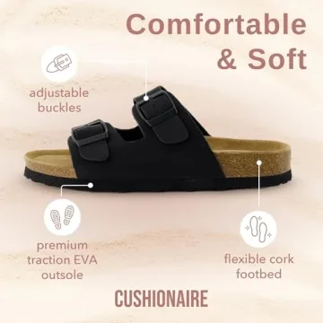 CUSHIONAIRE Lane Cork Footbed Sandals for Women