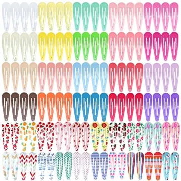 120 Pcs Colorful Hair Clips for Kids and Teens