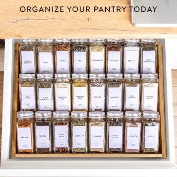 Laramaid 24Pack Spice Jars with Labels for Easy Organization