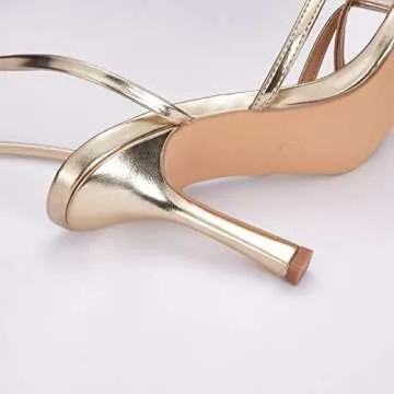 GENSHUO Womens Stiletto Sandals - Chic Lace-Up Heels