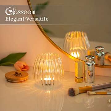 Glasseam Airtight Glass Jars with Bamboo Lids, Pack of 3 Air Tight Pumpkin Coffee Jar for Counter, Small Food Storage Container with Labels for Candy Sugar Cookie, Kitchen Canister Set for Herb Spice