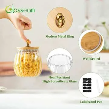 Stylish Airtight Glass Jars with Bamboo Lids