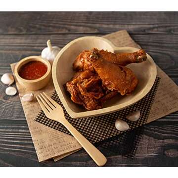 WitnyStore 8" Heart Shaped Bowl - Functional and Collectible Bowl - Handcrafted Wooden Bowl for Serving Candy Nuts Desserts Fruits or Accent Decor Gift for Any Occasion - 8" Natural