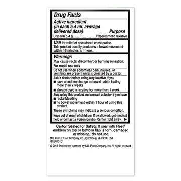 Fleet Liquid Glycerin Suppositories Fast Constipation Relief