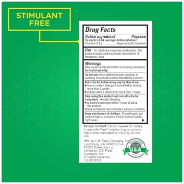 Fleet Liquid Glycerin Suppositories Fast Constipation Relief