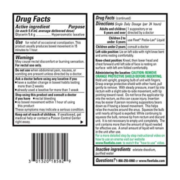 Fleet Liquid Glycerin Suppositories Fast Constipation Relief