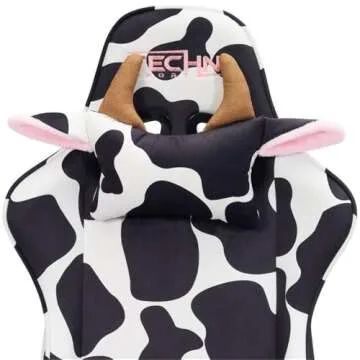 Techni Mobili Cow Print Gaming Chair for Comfort & Style
