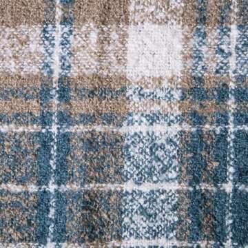 Chalier Womens Winter Plaid Infinity Scarf Warm Tassel Circle Loop Scarves & Knit Fall Scarfs for Women(05 Blue)