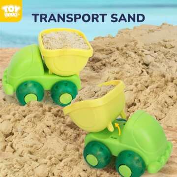 TOY Life Beach Toys for Toddlers Age 3-5, Sandbox Toy Building Sets with Sand Bucket Dump Truck and Waterproof Mesh Bag, Travel Sand Castle Toys for Kids