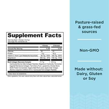 Collagen Powder Protein by Ancient Nutrition, Multi Collagen Protein Rest and Recovery, Berry, Hydrolyzed Collagen Peptides Supports Skin and Nails, Sleep, Joint Supplement,9.45oz