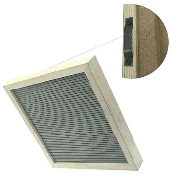 Plastic Letter Board 12 x 12 with 1 inch Letters - 188 Characters Include Plastic Letters, Numbers & Symbols, Changeable Letter Boards by Atoz Create, (Wooden Color Frame & Grey Board)