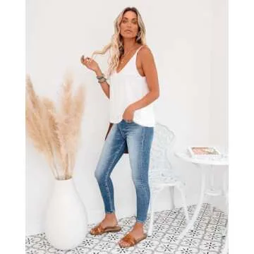 Zeagoo Women's Casual V Neck Cami Tank Top for Summer