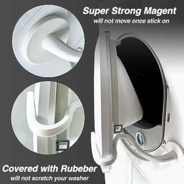 Spedtees Front Load Washer Door Prop, Magnetic Flexible Washer and Dryer Door Support Keep Washer Dr...