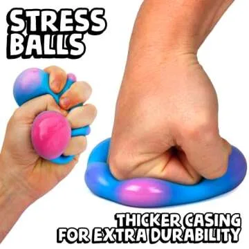 BUNMO Stress Balls 3pk - Sensory Squishy Stress Ball - Calming Fidget for Kids - Textured Stress Balls for Kids - Addictive Kids Fidget Toys - Stimulating Squishy Balls for Kids - Smooth