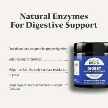 Four Leaf Rover Digest - Dog Digestive Support with Digestive Enzymes and Probiotics - Supports a He...