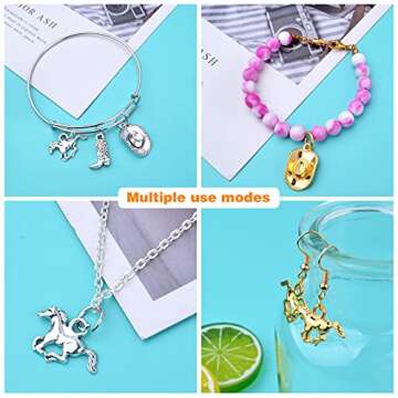 Hmjpng 60pcs 3 Styles Western Cowboy Charms Tibetan Alloy Horse Hat Pendants Vintage Cowboy Boot Charms Crafts Supplies for DIY Bracelet Necklace Jewelry Making, Antique Silver, Antique Gold