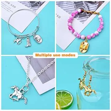 Hmjpng 60pcs 3 Styles Western Cowboy Charms Tibetan Alloy Horse Hat Pendants Vintage Cowboy Boot Charms Crafts Supplies for DIY Bracelet Necklace Jewelry Making, Antique Silver, Antique Gold