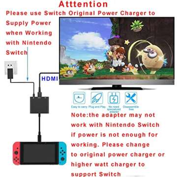 QCEs USB C to HDMI Adapter, Supports Nintendo Switch, Samsung Dex Mode, 4K Resolution, TV