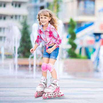 JeeFree 4 Size Adjustable Inline Skate for Kids with Light Up Wheels for Outdoor Fun