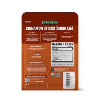 FGO Organic Cinnamon Sticks Whole, 4oz Resealable Pouch, 25+ Sticks, 2 ¾” Stick Size, Raw Spice f...
