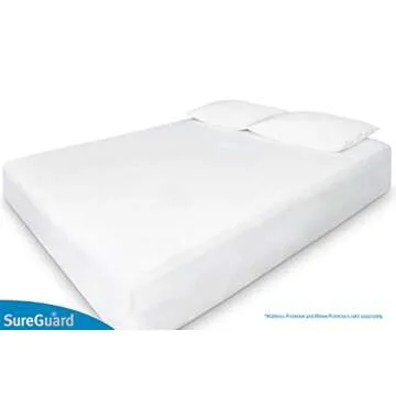 SureGuard King Size Mattress Protector - 100% Waterproof, Hypoallergenic - Premium Fitted Cotton Cover - Smooth