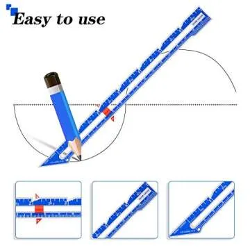 Frienda 3 Pieces Sliding Gauge Ruler Measuring Sewing Tool Set 5-in-1 T-Shaped Measuring Sewing Gauge Fabric Quilting Ruler for Beginner Knitting Crafting Supplies
