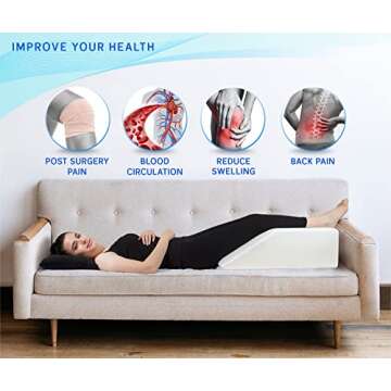 Healthex Leg Elevation Pillow for Pain Relief and Comfort