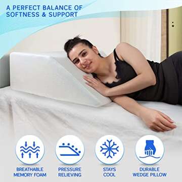 Healthex Leg Elevation Pillow for Pain Relief and Comfort