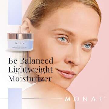 MONAT Be Balanced Lightweight Moisturizer - Restoring & Smoothing Hydrating Face Moisturizer with Hy...