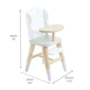 Le Toy Van - Educational Wooden Toy Role Play Beautiful Doll High Chair | Girls Pretend Play Toy Pram Playset - for Ages 3+ (TV601)