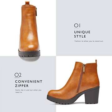 Stylish Women's Cowboy Boots Chunky Heels Fashion