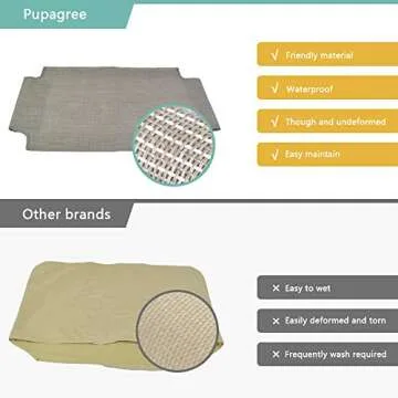 Pupagree Mess-Free Cat Window Perch, Multi-Point Secure Fastening Cat Window Hammock with 4 Strong Scution Cups, Premium Reinforced Material and Flannel Cover Cat Hammock for Large Cats in Beige