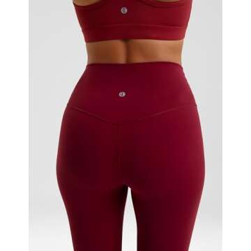 Colorfulkoala Women's Dreamlux Workout Flare Leggings High Waisted Wide Leg Bootcut Yoga Pants 31.5" Inseam (M, Cabernet)