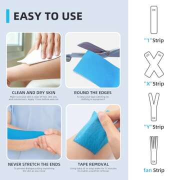 OK TAPE Kinesiology Tape 10 inches Precut, 20 Strips, Cotton Elastic Athletic Tape Latex Free, 2in x 16ft, Beige