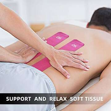 OK TAPE Kinesiology Tape 10 inches Precut, 20 Strips, Cotton Elastic Athletic Tape Latex Free, 2in x 16ft, Beige