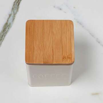 Now Designs L170001aa Square Coffee Tin, Ivory, Vintage Diner Print