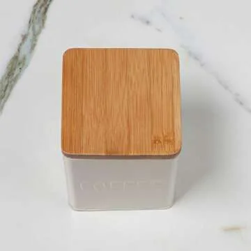 Now Designs L170001aa Square Coffee Tin, Ivory, Vintage Diner Print