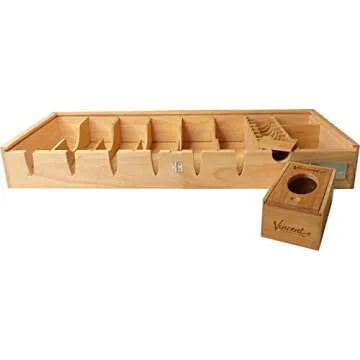 Vincent Professional Countertop Tray Station Organizer 8 (Natural)