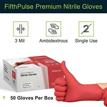 Light Burgundy Nitrile Disposable Gloves 50 Count