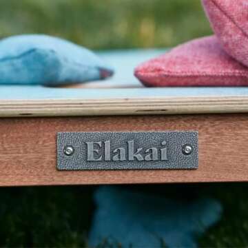 Elakai Cornhole Bags All Weather Single Sided Herringbone Regulation Size and Weight Set of 4 Dove Grey 6 in x 6 in