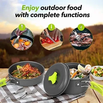 Rlrueyal 15 PCS Lightweight Camping Cookware Set