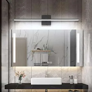 ZUZITO Modern Vanity Lights for Bathroom - 30 inch LED Bathroom Lights Over Mirror - Black Light Fixture Bathroom Contemporary