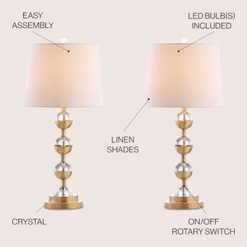 JONATHAN Y Crystal LED Table Lamps Set of 2 - Modern Style