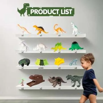 BUBZEEX 265-Piece Dinosaur Race Track Set for Kids