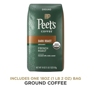 Peet's Organic French Roast Ground Coffee 18oz - Rich Flavor