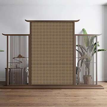 UniGoos Rattan Peel and Stick Wallpaper Retro Wood Removable Wall Paper Vintage Self Adhesive Contac...